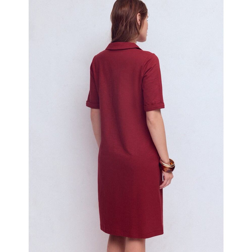 Boden Tilda Jersey T-Shirt Dress Rich Chestnut Coastal Minimalist Size 12R NWT - Picture 2 of 9